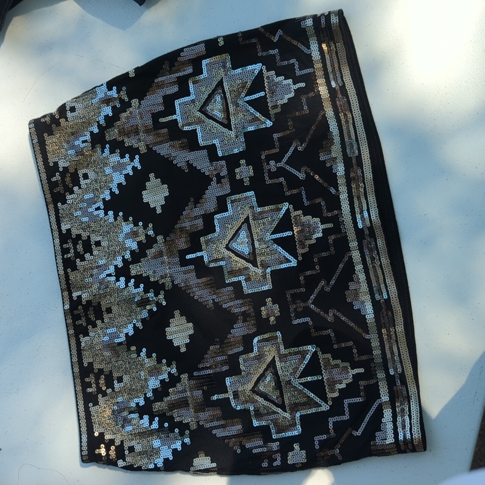 Express Tribal Black Mini skirt Small